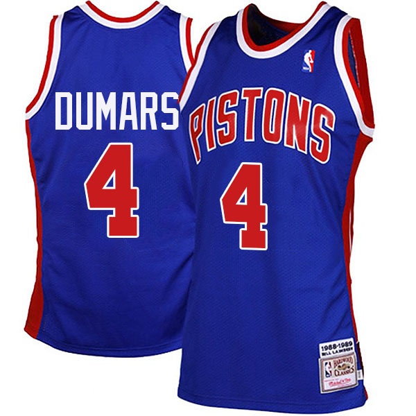 maglia basket joe dumars 4 con detroit pistons retro blu